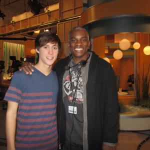 Cameron on set with Nickelodeon's 