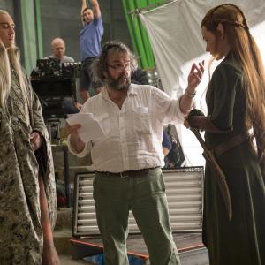 Peter Jackson Lee Pace and Evangeline Lilly in Hobitas Smogo dykyne 2013