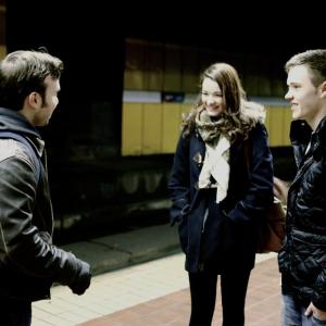Colin Ross Smith chats with Rachel Wile  Declan Michael Laird about the scene they are about to film