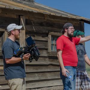 Director Jared Cooley working with Camera Operator Matthew DeBonis and Gaffer Daniel Lightfoot in Noose Jumpers (2015)