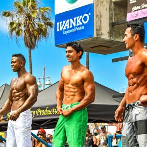 On stage for Mens Physique 4th of July at Muscle Beach Venice