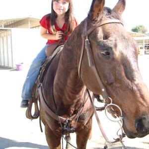Alyssa on the horse in DEATH  JANE