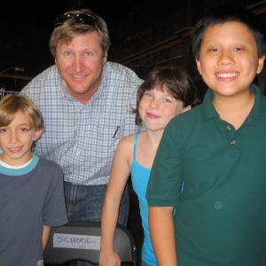 All the kids with Studio Teacher John at rehearsals for DISH NETWORK commercial