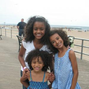 Lauren Hunt at Coney Island with cousins Nia 8yrs and Anani 5yrs 2011