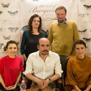 Ildikó Kemény, Andy Starke, Chiara D'Anna, Peter Strickland and Sidse Babett Knudsen at The Duke of Burgundy Hungarian Premiere in Budapest -Titanic Film Festival, April 2015. Press Conference.