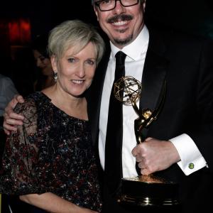 Vince Gilligan and Holly Rice at event of The 66th Primetime Emmy Awards 2014