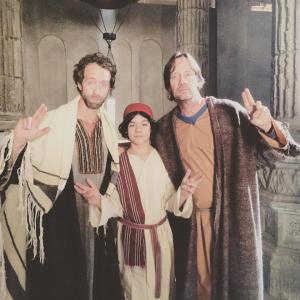 on set of Joseph and Mary with Kevin Sorbo and Steven McCarthy