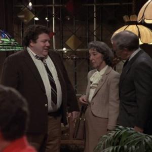 Still of George Wendt Frances Bay and Robert Symonds in Cheers 1982