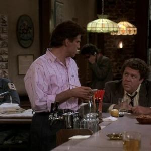 Still of Ted Danson John Ratzenberger and George Wendt in Cheers 1982