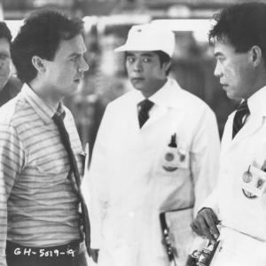 Still of Michael Keaton George Wendt and Sab Shimono in Gung Ho 1986