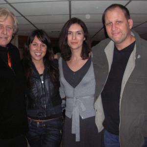 At the Rutger Hauer Film Factory, Rotterdam, 2008, with Rutger, producer, Dewi Wassenar, and director, John Putch.