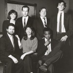 The Second City Cast 1989 (Chicago Main Stage); back row (l to r) - Jill Talley, Bob Odenkirk, Chris Farley, David Pasquesi; front - Tim O'Malley, Holly Wortell, Tim Meadows
