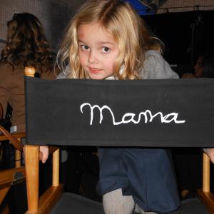 Morgan McGarry on the Mama set