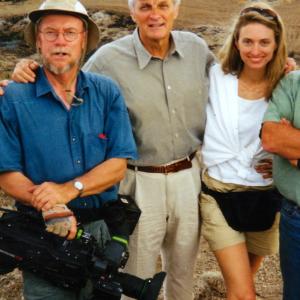 With Peter Hoving and Alan Alda at archaeological dig in Cyprus in 1999 for Scientific American Frontiers
