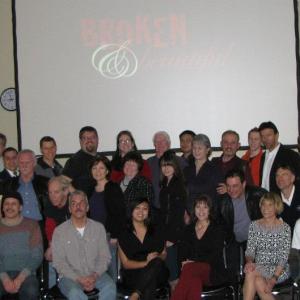 Cast and crew at the screening of Broken  Beautiful in March 2012