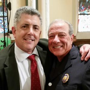As Commissioner Hernandez with Dan Grimaldi on the set of West of the City