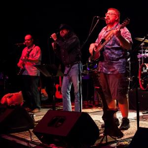 Greg on stage with Lone Star Floyd at the Famous Historical Kessler Theatre