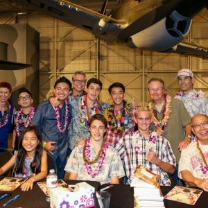 Cast with Producer, Director, Writer at Pearl Harbor Visitor Center, Honolulu.