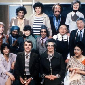 George Camiller, Barry Evans, Jacki Harding, Robert Lee, Pik Sen Lim, Kevork Malikyan, Jamila Massey, Ricardo Montez, Albert Moses, Zara Nutley, Françoise Pascal and Dino Shafeek in Mind Your Language (1977)