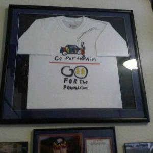 THIS IS MY SHIRT I DESIGNED AND JEFF GORDON SIGNED THE FIRST PRODUCED SHIRT....