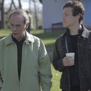 With Dean Stockwell on the set of 'Deep in the Darkness'