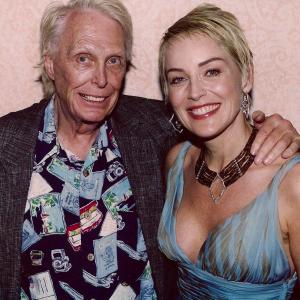 With Sharon Stone