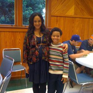 Tyler with on-screen mother, Tamera Mowry-Housley, in 