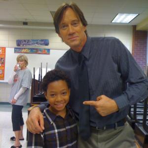 Tyler with his onscreen doctor Kevin Sorbo in Christmas Angel