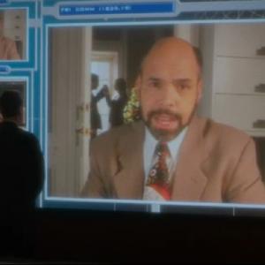 Kevin as DoD Liaison Klein debriefs Sean Murray on NCIS episode Newborn King