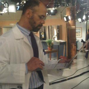 Kevin backstage as Dr Isaacs at THE YOUNG AND THE RESTLESS