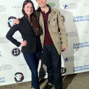 Mariea Luisa Macavei and filmmaker Chris Kotcher at the Capital City Film Festival