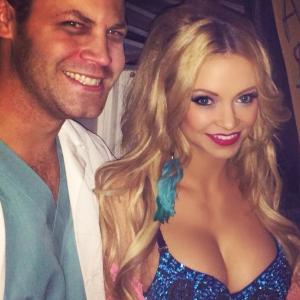 Jared Safier and Mindy Robinson on set of 