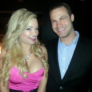 Mindy Robinson and Jared Safier at A Place Called Hollywood Wrap Party
