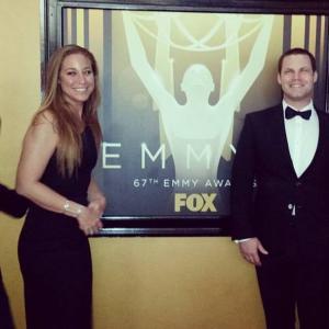 Michael Stock, Jessica Safier Stock, Jared Safier and Tara Leigh Talkington at the 67th Primetime Emmy Awards.