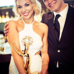 Tara Leigh Talkington and Jared Safier after the 2015 Daytime Emmy Awards