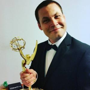 Jared Safier on his way to the 67th Primetime Emmy Awards.