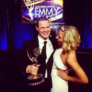 Jared Safier and Tara Leigh Talkington at the 2015 Daytime Emmy Awards