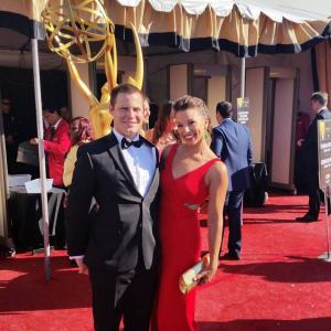 Jared Safier and Tara Leigh Talkington at the 67th Primetime Emmy Awards