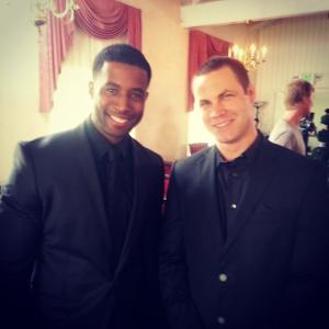 Gavin Houston and Jared Safier on set of The Bay