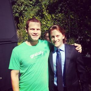 Jared Safier and Eric Nelsen on set of The Bay