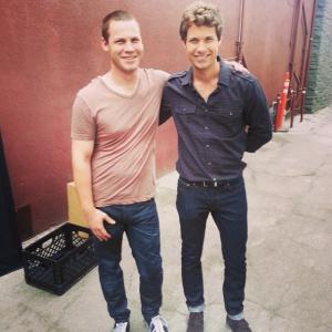 Jared Safier and Drew Seeley on set of 