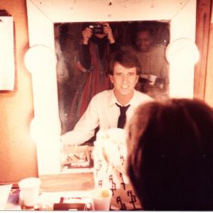 Backstage at Hidden Hills Playhouse preparing to play Ralph Werner in Studs Terkels Working circa 1984