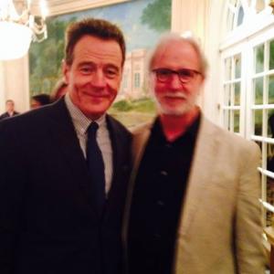 Tom R Waters with Bryan Cranston at the Drama Desk Awards nominees luncheon