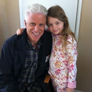 TED DANSON and KYLIE ROGERS on set of CSI ep Backfire April 2013