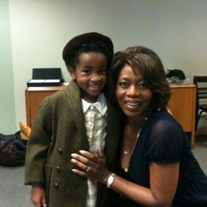 Layla with Alfre Woodard on set for PSA for National Womens History Museum