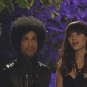 Still of Prince and Zooey Deschanel in New Girl 2011