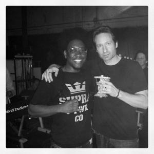 working on the set of californication with David Duchovny