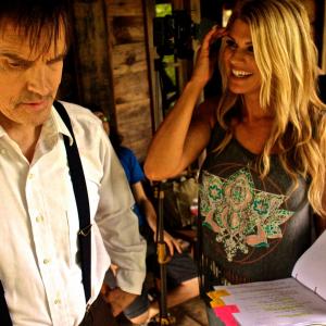 off camera working with Bill Moseley and April Bogenschutz on the set of DARK ROADS 79