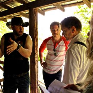 Doing a little Director work with Bill Moseley Lance Paul and Chance Kelley on the set of Dark Roads 79