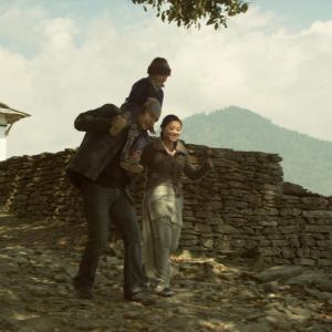 Raj Ballav Koirala, Suesha Rana and Sayush Gurung Bajracharya in Highway to Dhampus (2014)